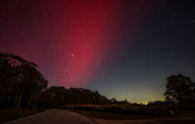 Northern lights seen from the Cherohala Skyway