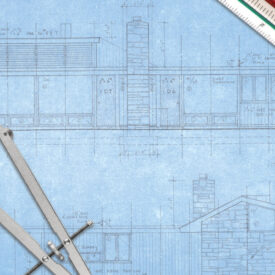 Blue prints of Frank Lloyd Wright