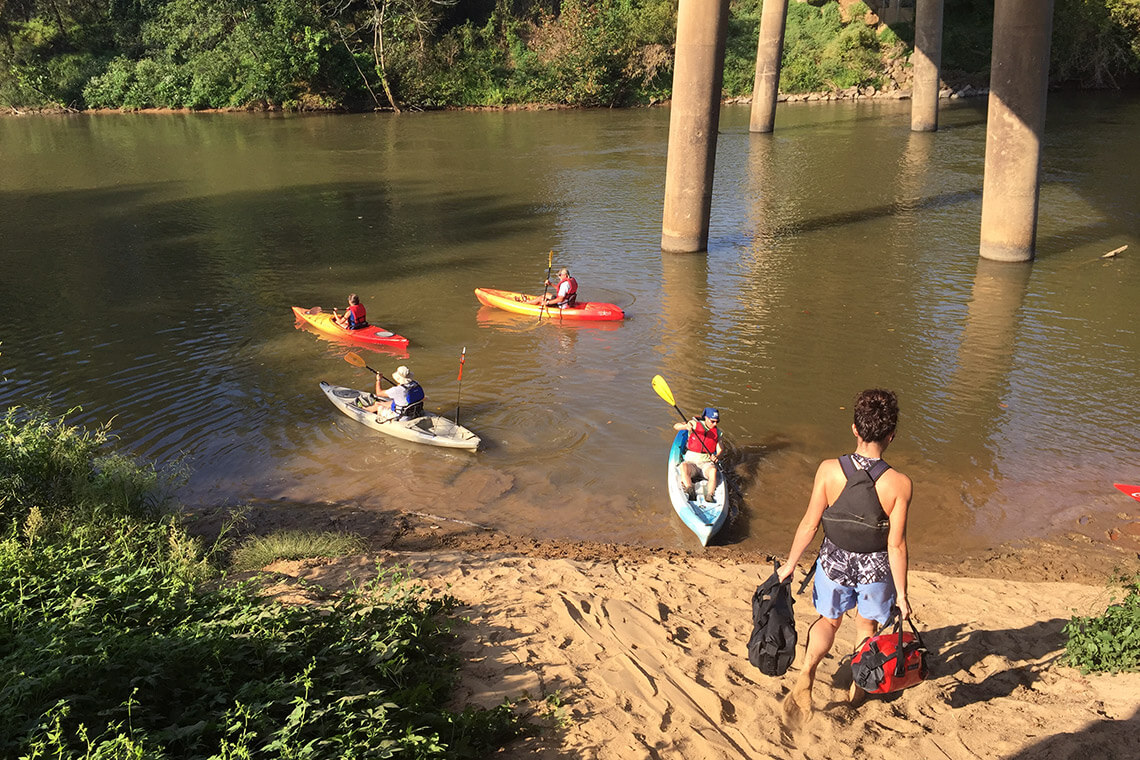 Kayakers in the Yadkin River