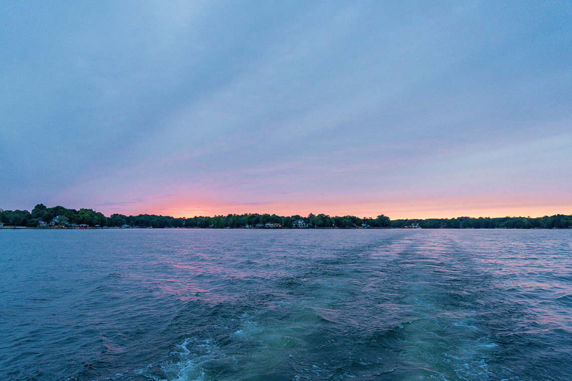 View of Lake Norman at sunset