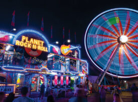 The Lenoir County Agricultural Fair at night