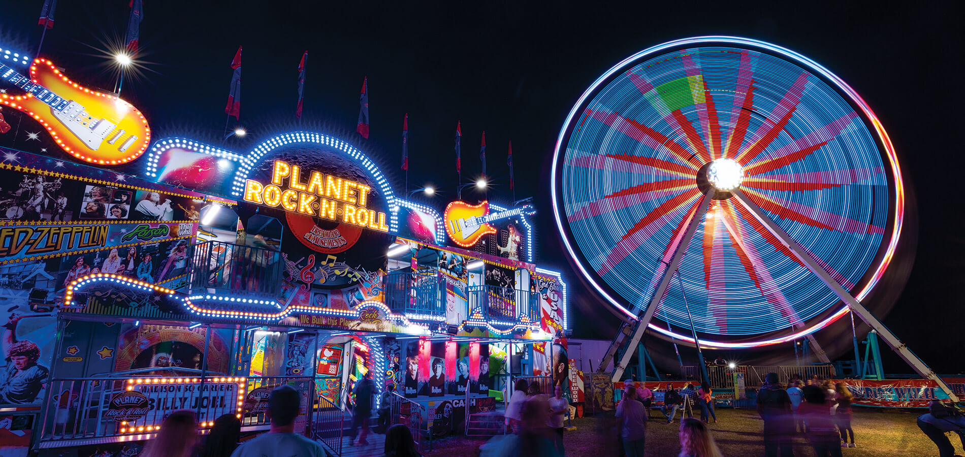 The Lenoir County Agricultural Fair at night