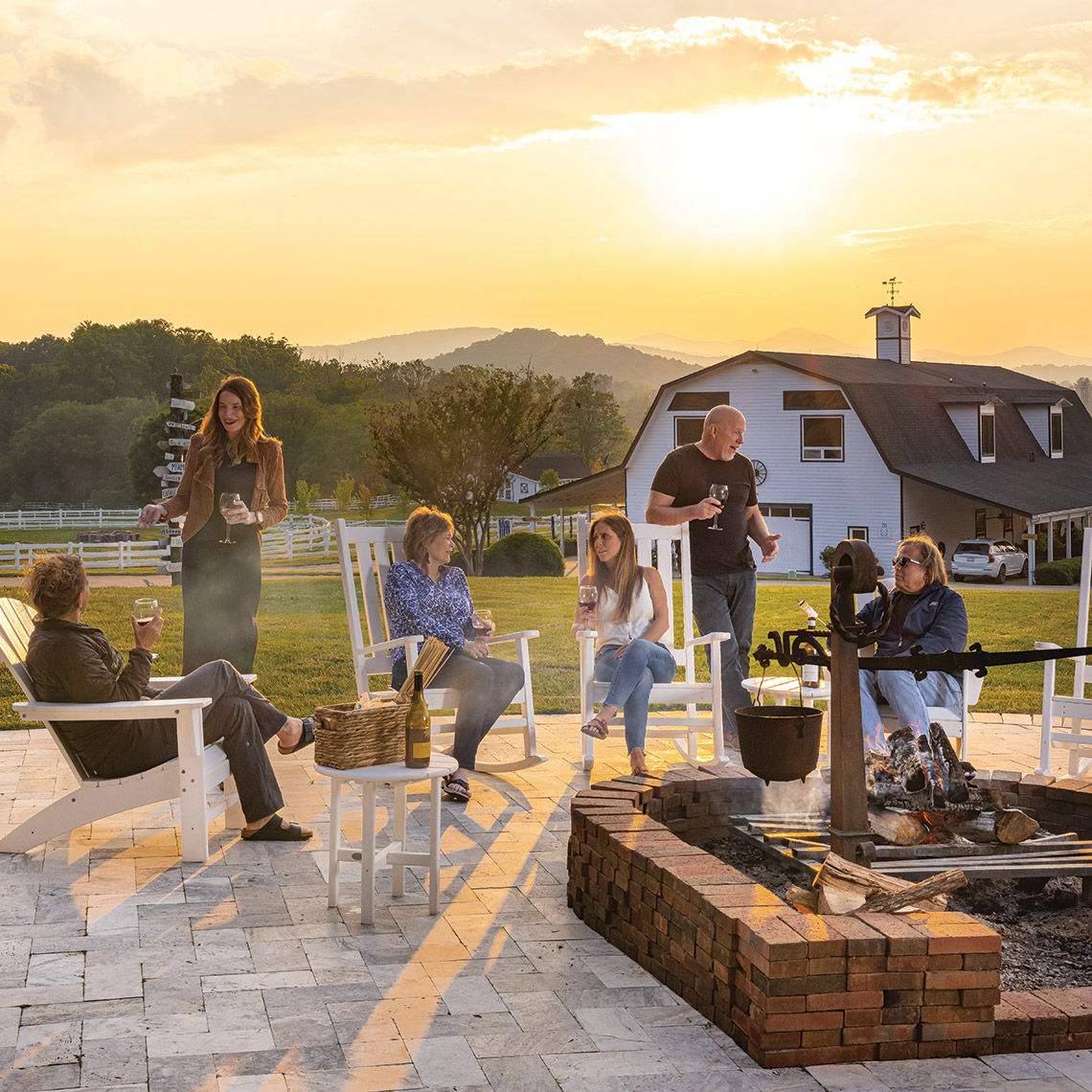 People gathered at Horseshoe Farm