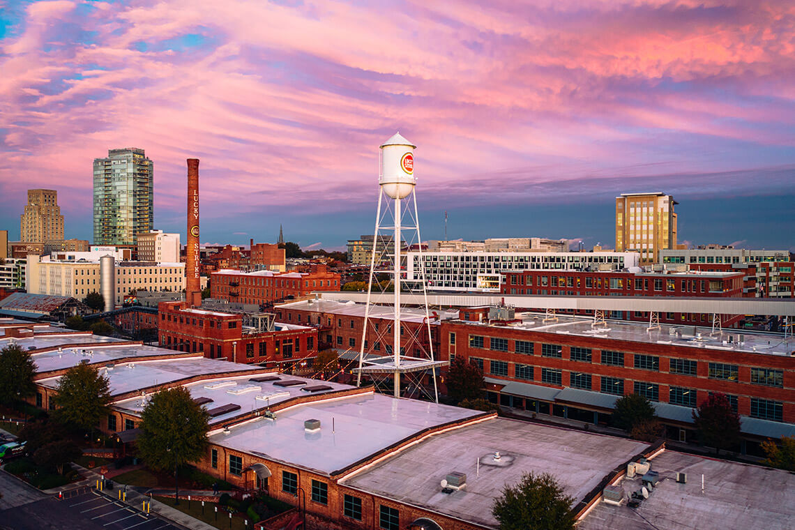 Outside of the American Tobacco Campus