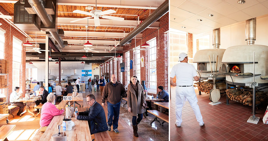 Interior of Cugino Forno in Revolution Mill