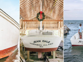 Wooden boats, including the Jean Dale. Timothy Fulcher and Chester Reid on a boat built by Jimmy Amspacher