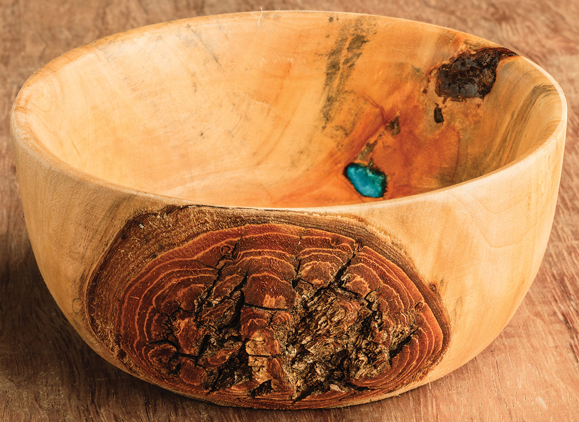 A wooden bowl carved by Butler