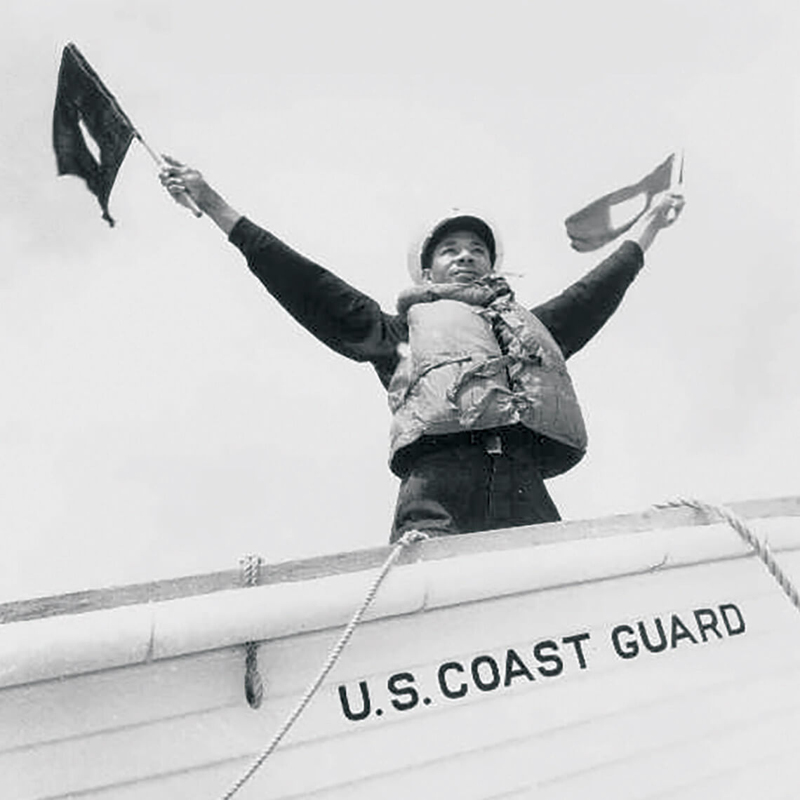 Surfman Fleetwood M. Dunstan during a training exercise