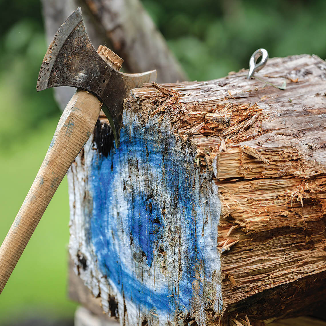 Axe in a target.