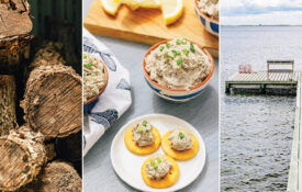 Pecan wood, smoked fish dip on crackers, and Craig Hamilton on the dock