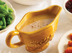 Gravy boat on a table