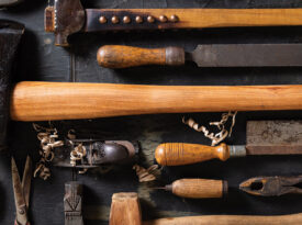 Handles of wooden tools at Wicked Iron Resurrections