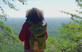Vivianette Ortiz looks out from Crowders Mountain