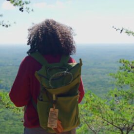 Vivianette Ortiz looks out from Crowders Mountain