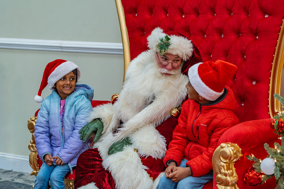 Children visit Santa in Mooresville, NC