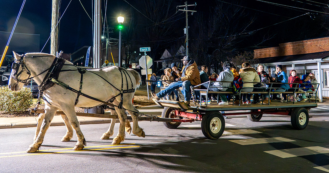 Horse-drawn wagon ride