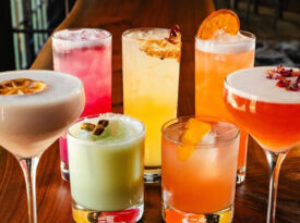 Line up of cocktails from Augie's in Southern Pines