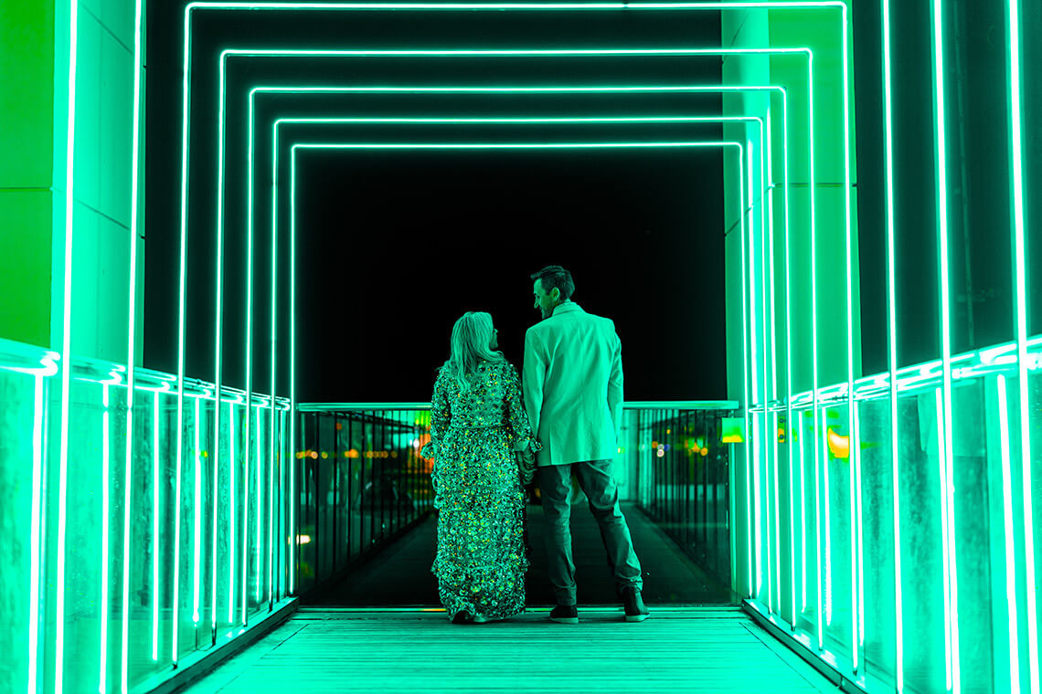A couple at the South Carolina Aquarium