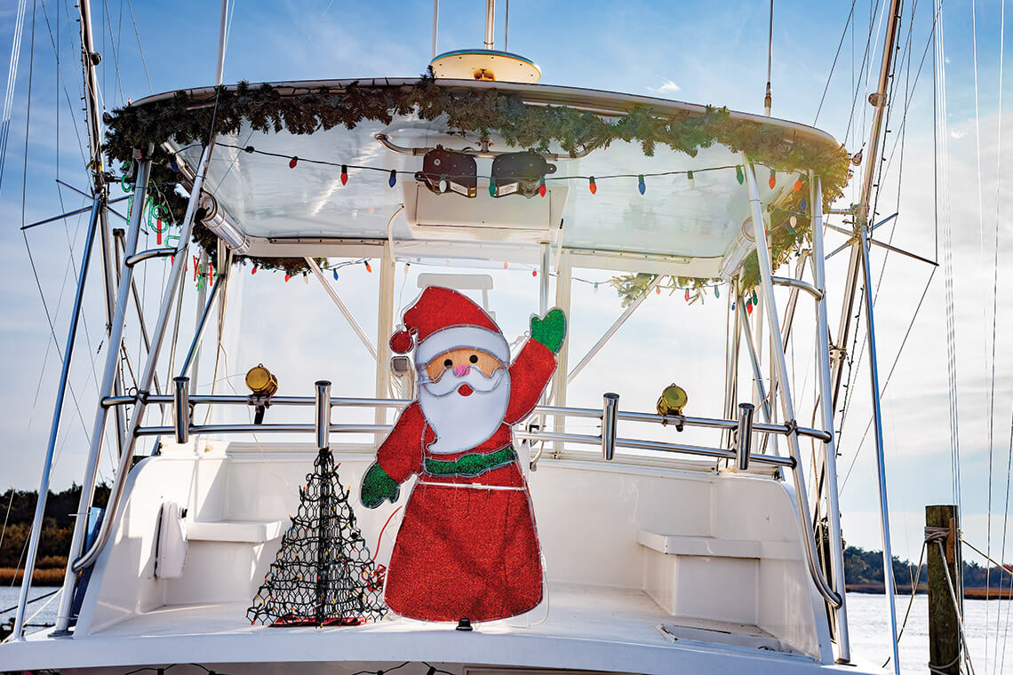 Santa on a boat