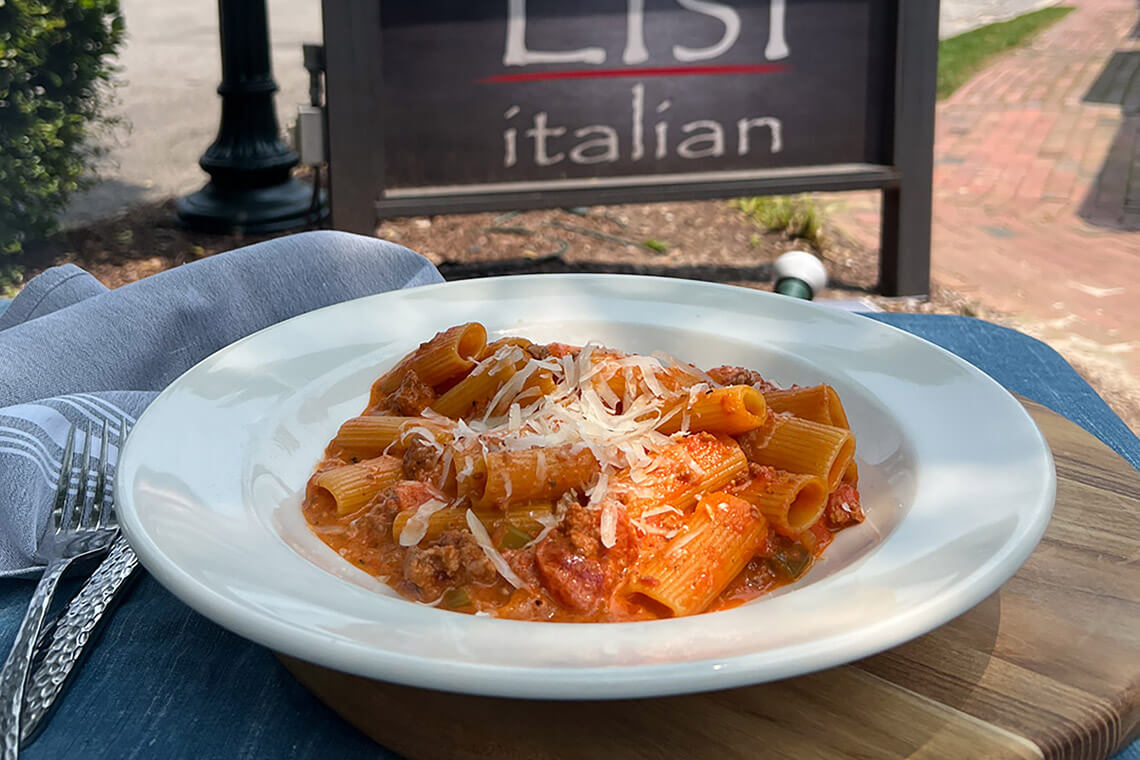 Plate of pasta from Lisi
