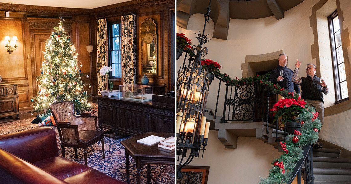 Graylyn Estate and Reynolda House decorated for Christmas