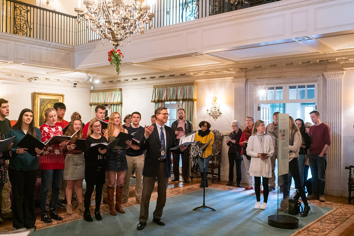 Carolers sing in Reynolda House
