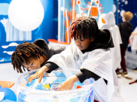 Children try hands-on exhibits at Kaleideum