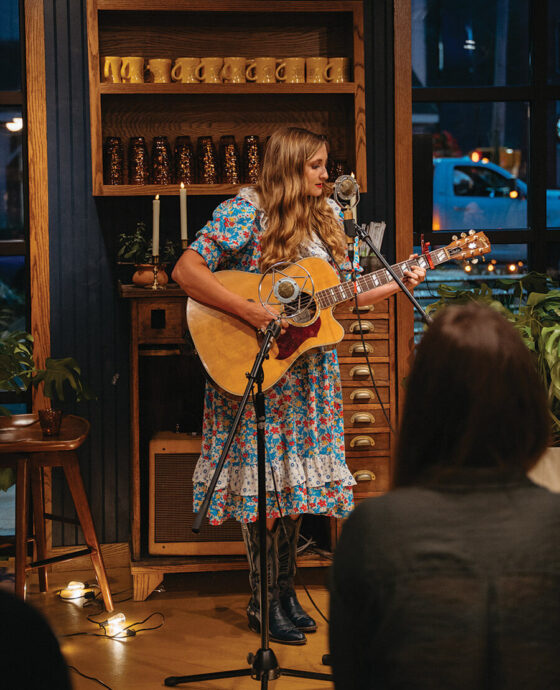 Musician performs at Betty's Biscuits