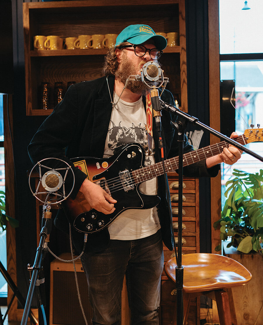 Andrew Massey performs at Betty's Biscuits