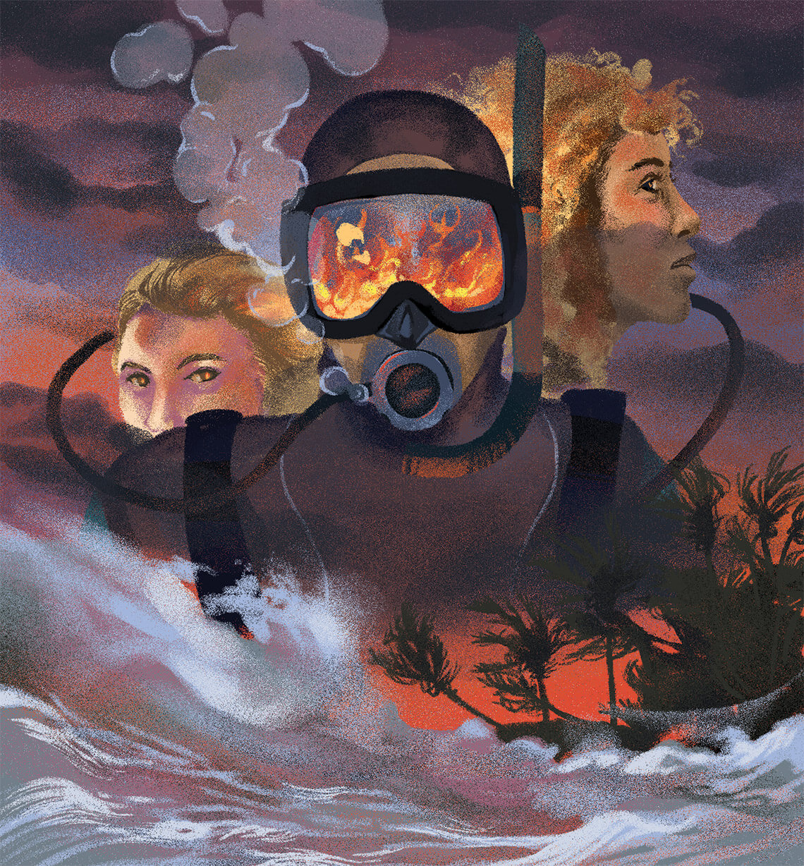 Illustration of snorkeler 