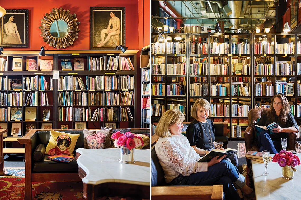 People gathered at Battery Park Book Exchange & Champagne Bar