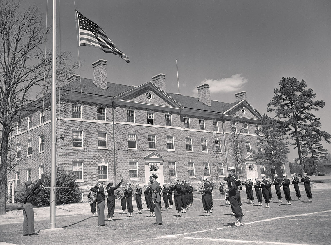 B-1 Band attends flag-raising ceremony