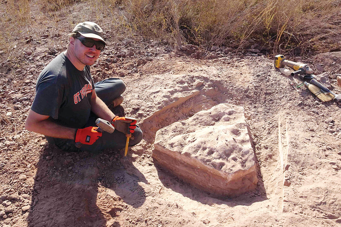 Christian Kammerer at a paleontology dig site