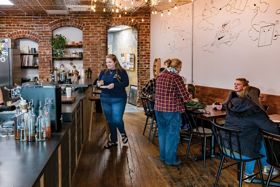 Locals visit Papertown Coffee