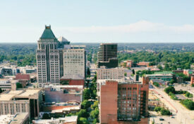 Overhead view of Elm Street in Greensboro