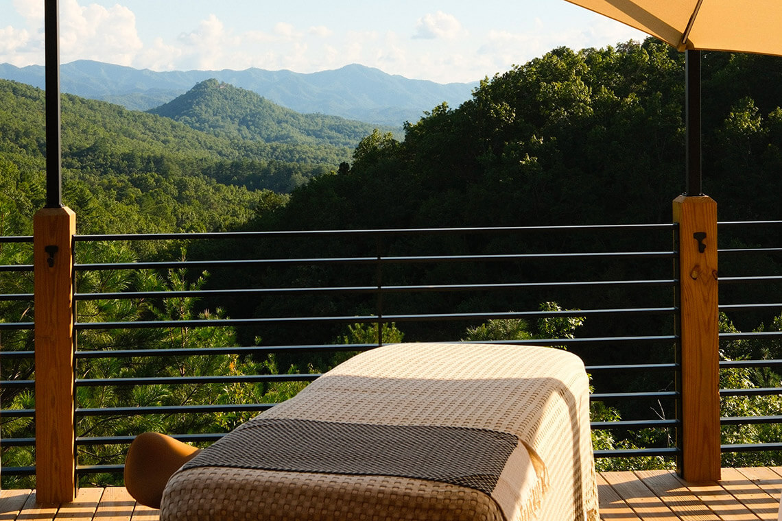 Massage table at Long View Resort