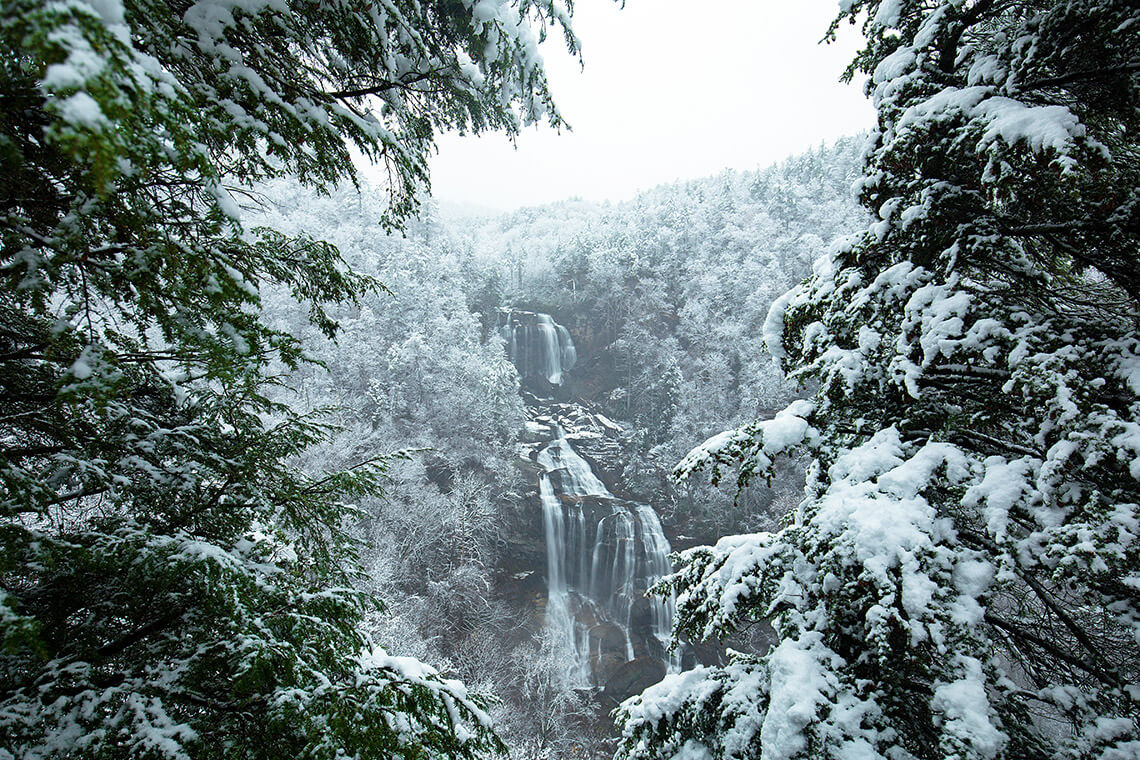 Whitewater Falls in the winter