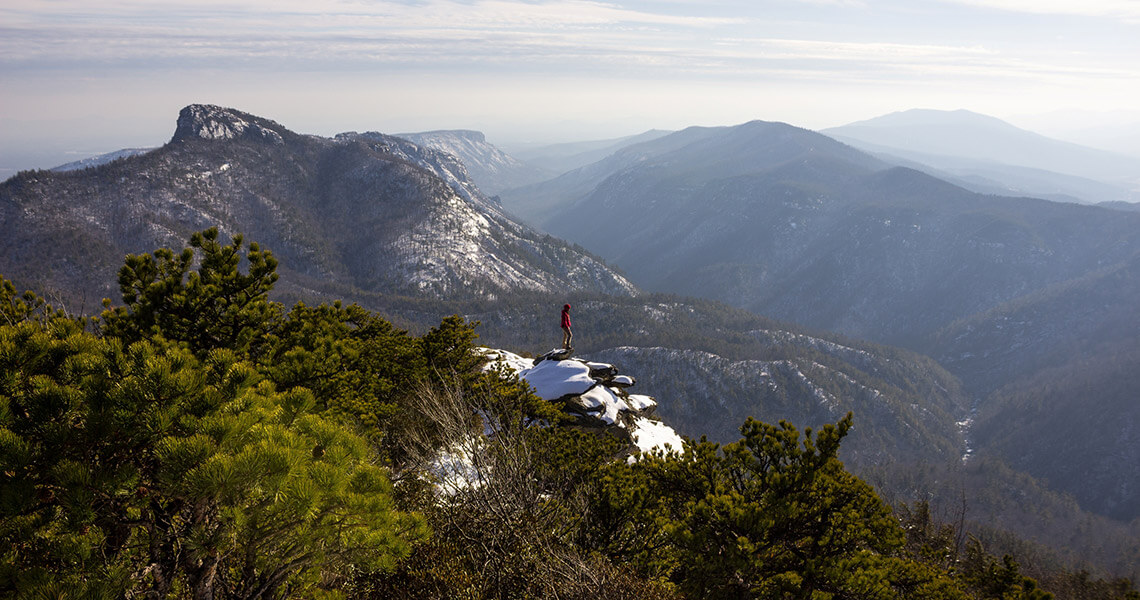 Hiker at Linville Gorge