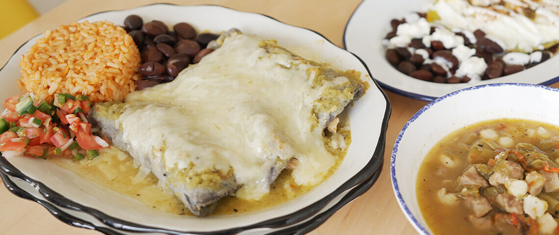 Enchiladas, stew and tostada at Hatch in Durham