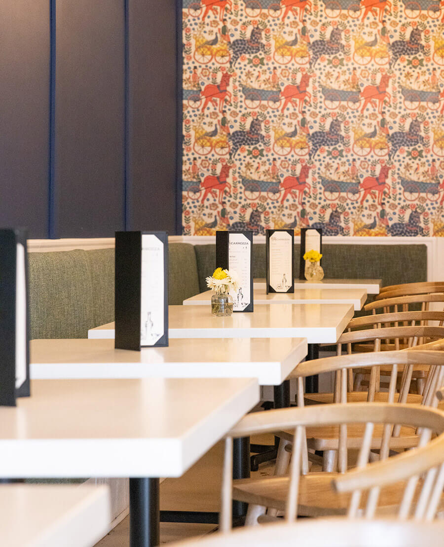 The dining room at Carrozza in Edenton, NC