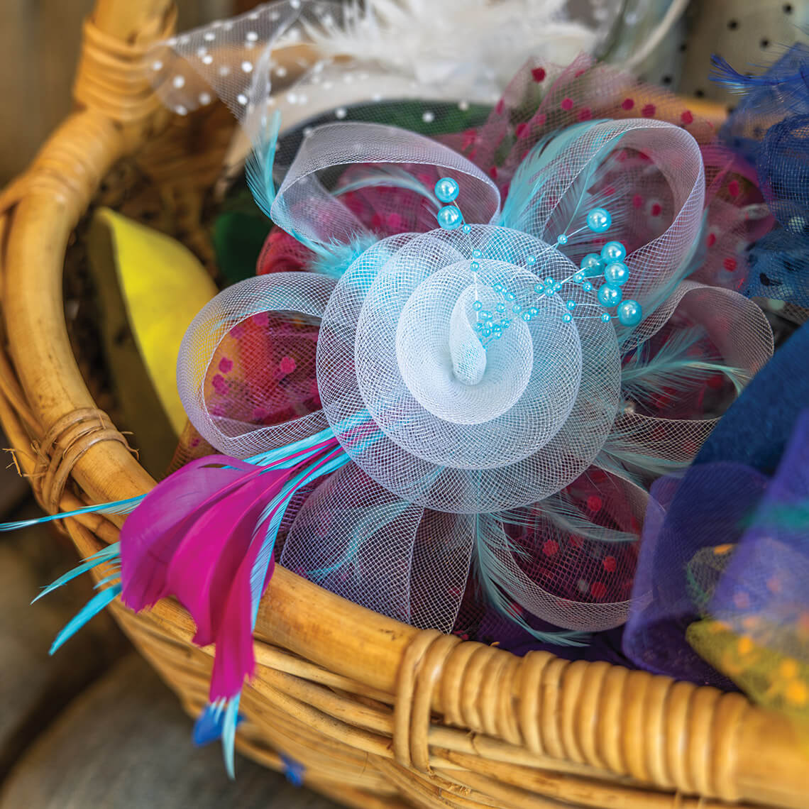 Basket of fascinators