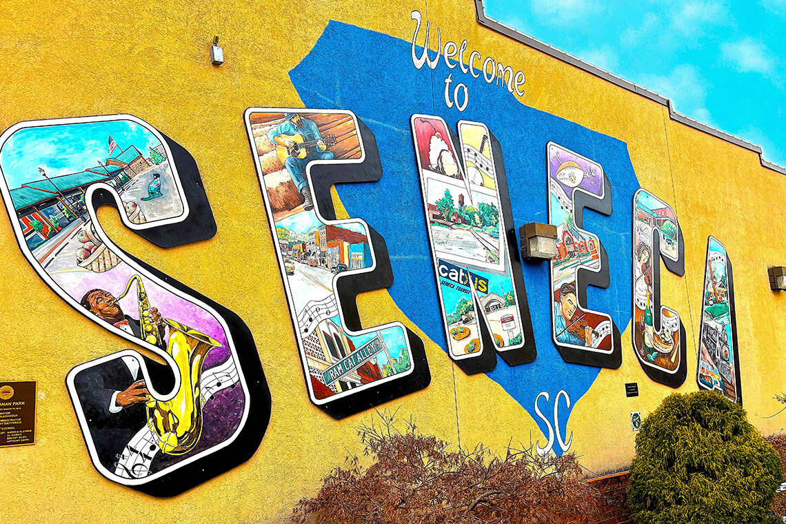 Welcome to Seneca mural in Oconee SC