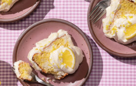 Slices of daffodil cake