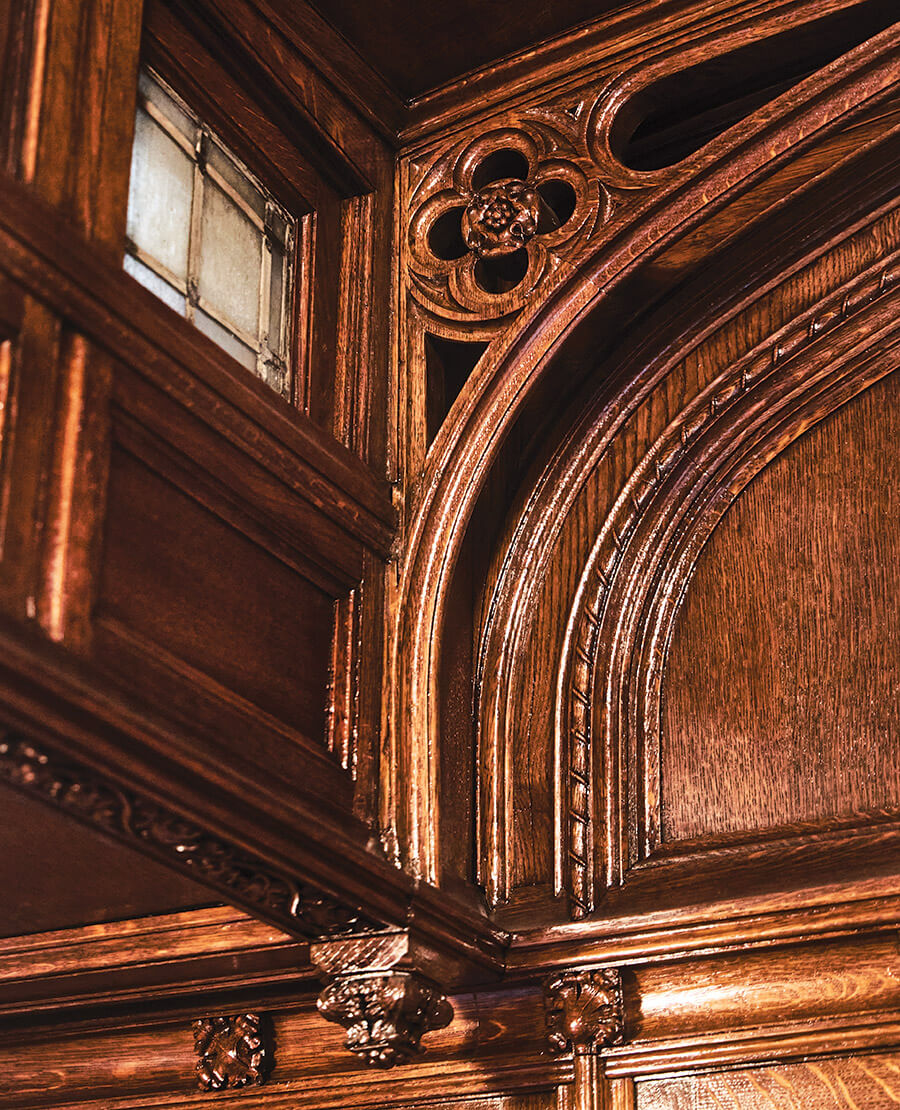 Doorway details inside the train cars of The Roamer