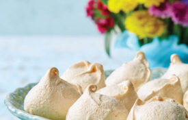 Meringues on a cake plate