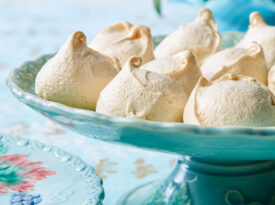 Meringues on a cake plate