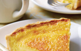 Slice of egg custard pie