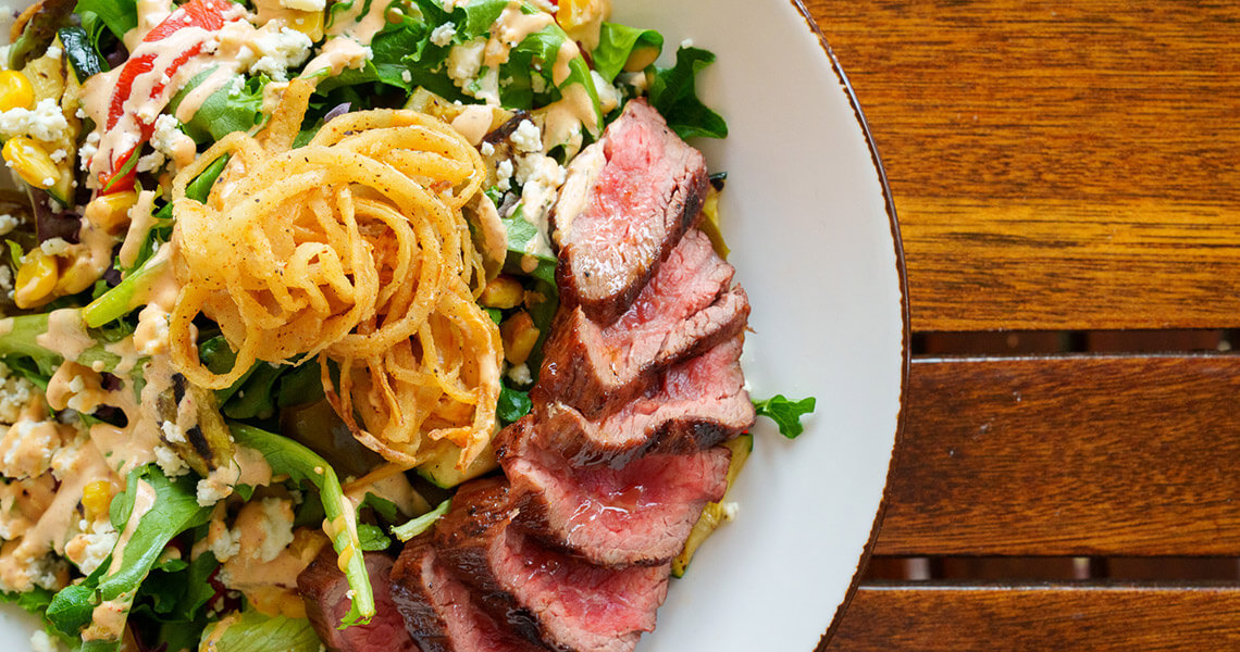 Steak salad at PL8TE Southern Table